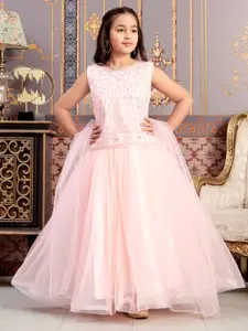 Sangria Girls Mirror Embroidered Net Lehenga Choli With Dupatta