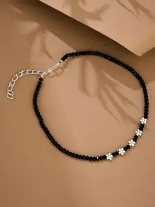 ATIBELLE Silver-Plated Artificial Beads Beaded Anklet