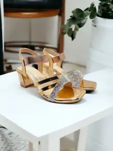 FABBMATE Embellished Party High-Top Comfort Peep Toes