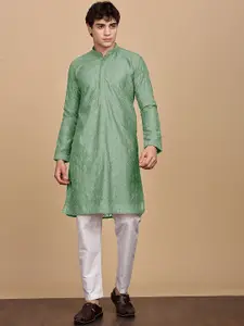 Anouk Geometric Embroidered Thread Work Cotton Straight Kurta