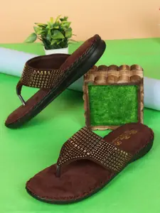 BIG BIRD FOOTWEAR Women Embellished One Toe Flats