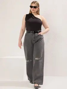 Trendyol Women Regular Fit Mid-Rise Slash Knee Jeans