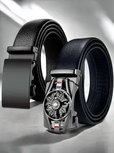 The Roadster Lifestyle Co Set Of 2 Textured Formal Belts