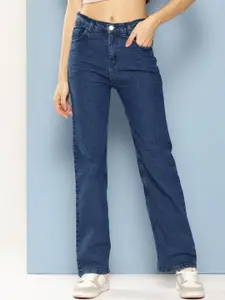 BAESD Women Comfort Mid-Rise Relaxed Fit Light Fade Stretchable Denim Jeans