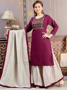 BAESD Girls Paisley Printed Round Neck Printed Straight Kurta