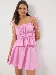 Trendyol Pure Cotton Top With Skirt