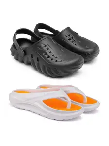 BERSACHE Men Pack of 2 Self Design Clogs