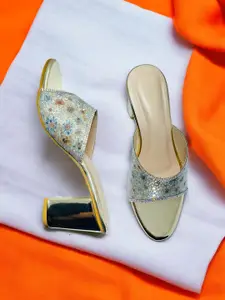 FABBMATE Embellished Party High-Top Comfort Peep Toes