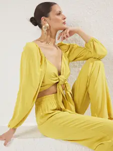 Trendyol V-Neck Top With Trousers