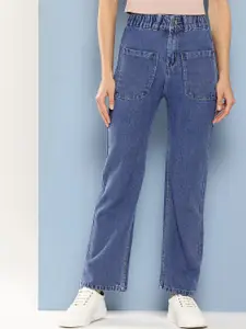 BAESD Women Comfort Relaxed Fit Clean Look Light Fade Cotton Jeans