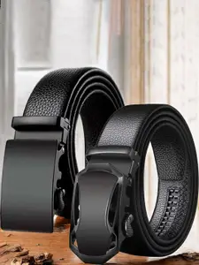 The Roadster Lifestyle Co. Men Pack Of 2 Textured Belts