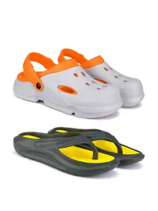 BERSACHE Men Pack of 2 Colourblocked Clogs