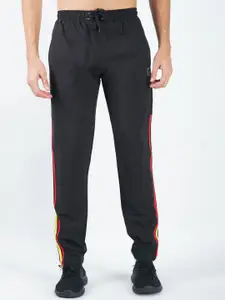 GOTO Men Dry Fit Striped Mid-Rise Track Pants