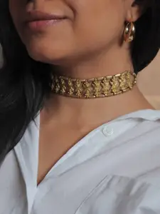 Studio Anviksha Elegance Brass Statement Choker Necklace