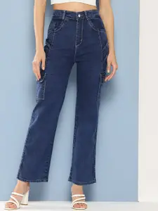 BAESD Women Comfort Relaxed Fit Mildly Distressed Light Fade Stretchable Jeans