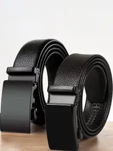 The Roadster Lifestyle Co. Men Set Of 2 Textured Formal Belts