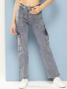 BAESD Women Comfort Regular Fit Mildly Distressed Stretchable Cargo Styles Jeans