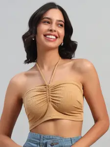 The Roadster Lifestyle Co Solid Halter Neck Bralette Top