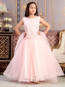 Sangria Girls Mirror Embroidered Net Lehenga Choli With Dupatta