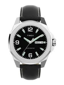 Timex Trend Men Brass Dial & Leather Straps Analogue Watch TW2W92900