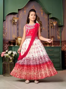 BAESD Girls Embroidered Ready to Wear Lehenga & Blouse With Dupatta
