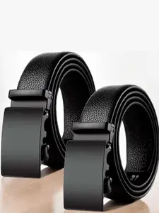 The Roadster Lifestyle Co. Men Set Of 2 Textured Formal Belts