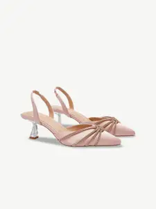 PURPLEHUNT Textured PU Kitten Peep Toes