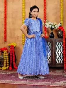 Sangria Girls Printed Lehenga With Choli & Dupatta