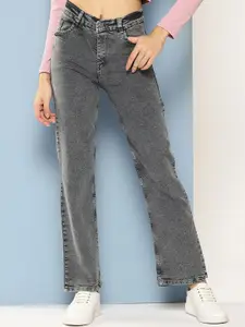 BAESD Girls Comfort Relaxed Fit Heavy Fade Clean Look Cotton Jeans