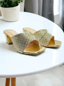 FABBMATE Women Pack of 2 Embellished Party High-Top Comfort Sandals