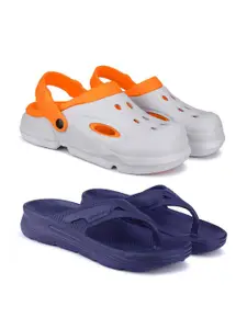 BERSACHE Men Pack Of 2 Self Design Clogs