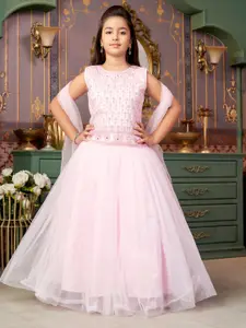 BAESD Girls Embroidered Thread Work Lehenga & Blouse With Dupatta