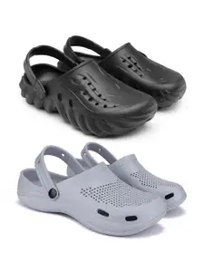BERSACHE Men Pack Of 2 Clogs Flip-Flops