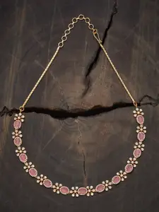 Kushal's Fashion Jewellery Gold-Plated Cubic Zirconia Studded Necklace