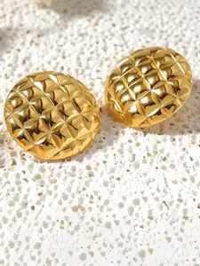 SUBHAGALANKAR Gold-Plated Stainless Steel Circular Studs