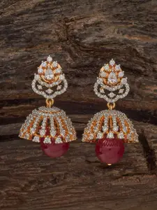 Kushal's Fashion Jewellery Gold-Plated Zircon Stones Embellished Bridal Maang Tikka