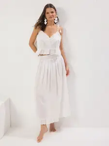 Trendyol Shoulder Straps Pure Cotton Top & Skirt