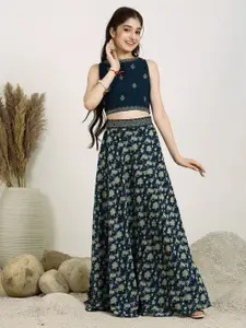 Inddus Girls Embroidered Thread Work Ready to Wear Lehenga &