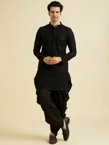 Manyavar Floral Embroidered Mandarin Collar Chikankari Straight Kurta With Patiala