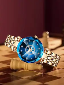 SZN Women Embellished Dial & Stainless Steel Straps Analogue Watch Blue BerrySZN