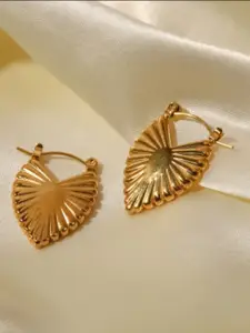 SUBHAGALANKAR Gold-Plated Stainless Steel Contemporary Hoop Earrings