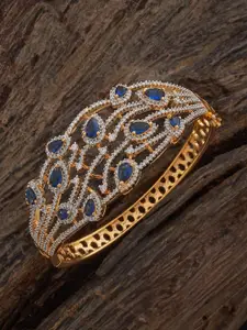 Kushal's Fashion Jewellery Gold-Plated Zircon-Studded Kada Bangle