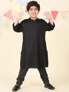 Fabindia Boys Striped Mandarin Collar Kurta