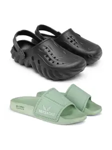 BERSACHE Men Pack Of 2 Clogs & Slider Flip Flops