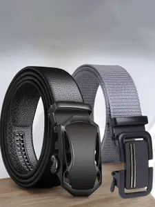 The Roadster Lifestyle Co. Men Pack Of 2 Textured Belts