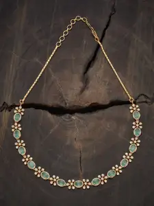 Kushal's Fashion Jewellery Gold-Plated Cubic Zirconia Studded Necklace