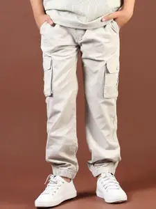 V-Mart Boys Cotton Mid-Rise Cargo Styles Joggers Trousers