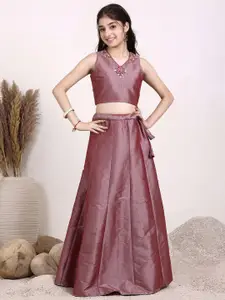 Inddus Girls Embroidered Thread Work Ready to Wear Lehenga & Choli
