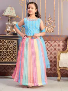 Sangria Girls Beads Embroidered Lehenga Choli With Dupatta