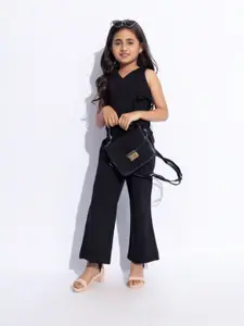 taffykids Girls V-Neck Wrap Top With Trousers
